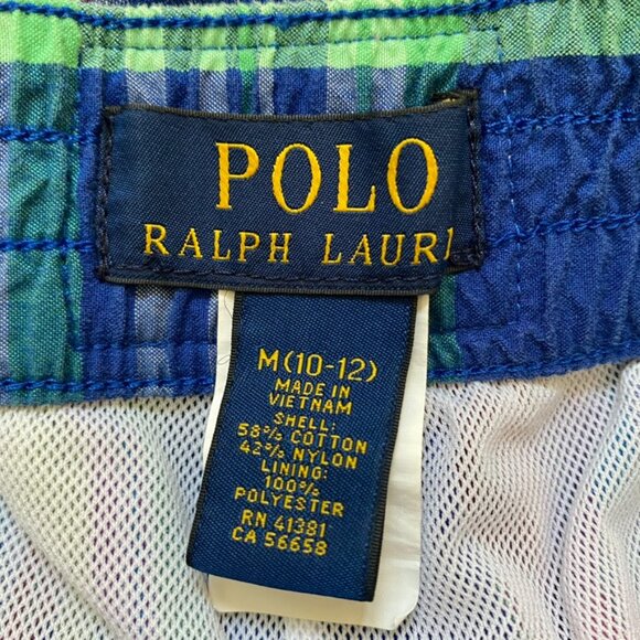 Ralph Lauren Plaid Swimsuit Boys 10/12 - Picture 2 of 5